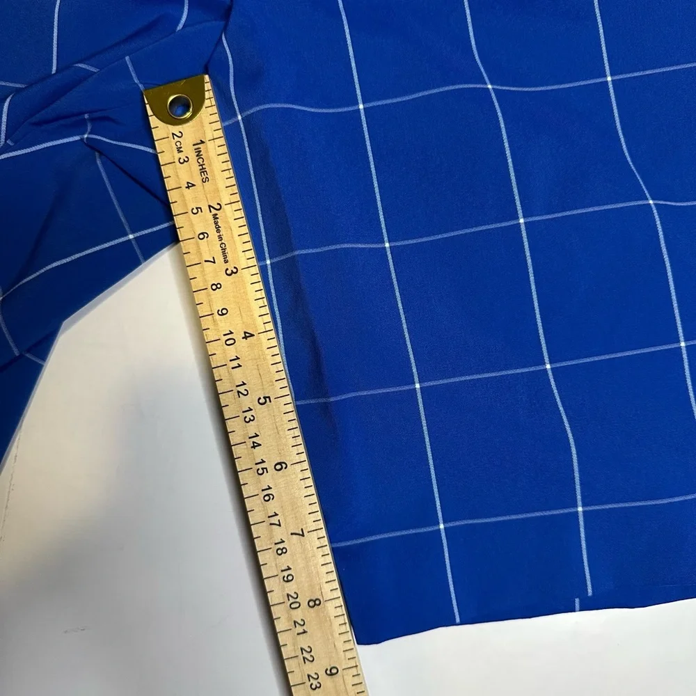 Chaps‎ Golf Shorts Men’s 32 Striped Plaid Blue White Large Athletic